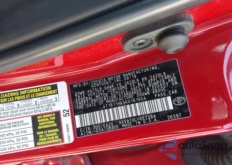 2019 Toyota Camry Se из США, поврежденный, VIN 4T1B11HK4KU161654